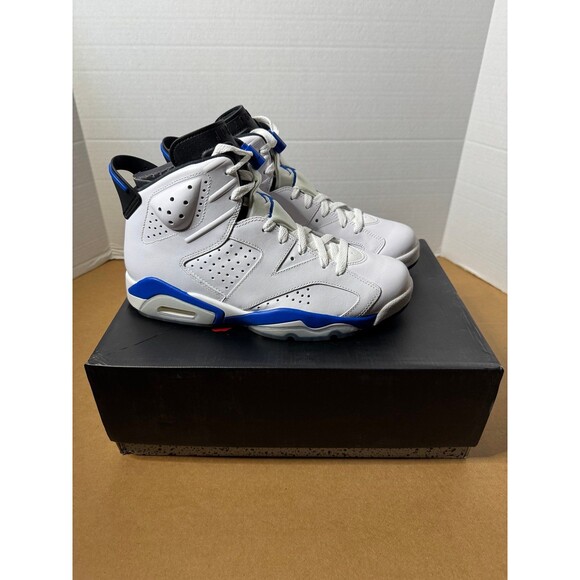 Air Jordan 6 Retro 2014 Sport Blue Size 9 Brand New 384664-107 White black - Picture 1 of 8